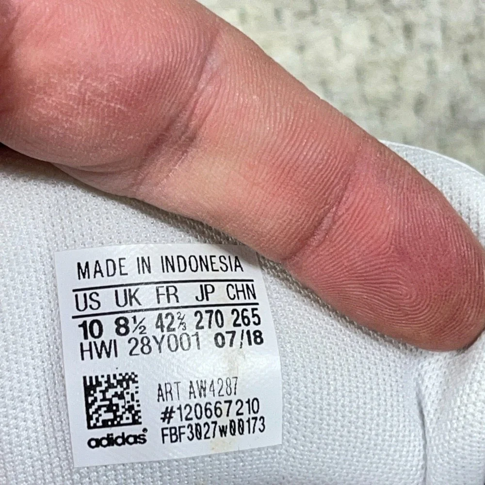 Adidas Cloudfoam Advantage AW4287 White Leather Low Top Sneaker Womens Shoes 10 - Picture 3 of 14
